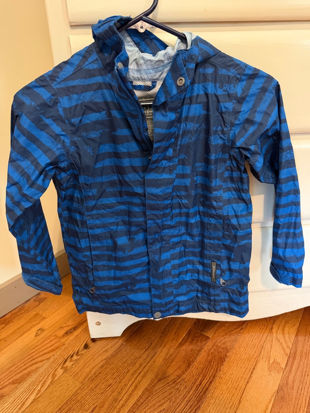 Youth XS White Sierra Blue Rain Jacket